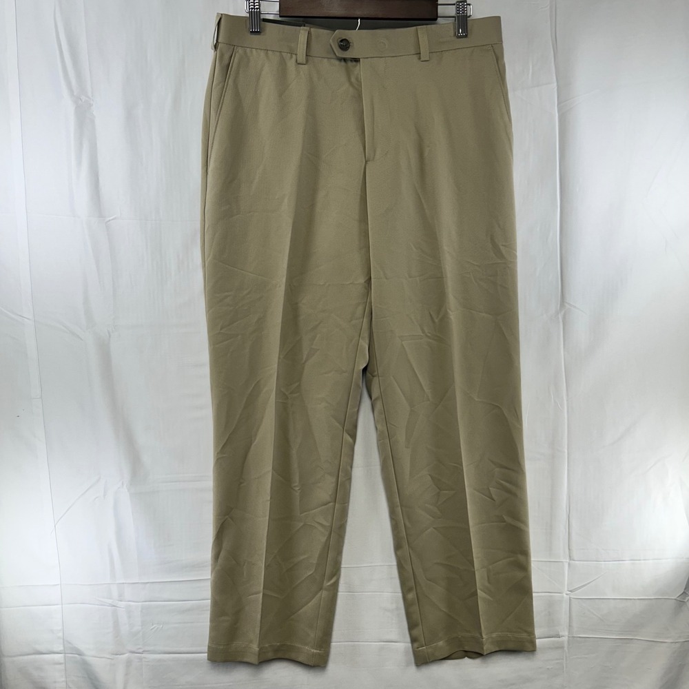 Izod Golf Basix Pants Mens 32x30 Khaki Classic Fit UPF 50 Wicking